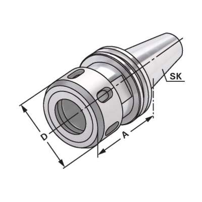 Цанговый патрон (хвостовик SK 30-2/25-71) для цанг OZ25, без пазов