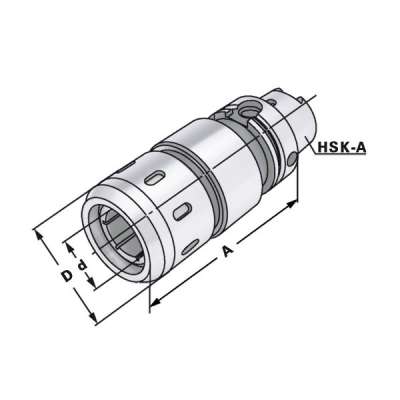 Высокопроизводительный фрезерный патрон (хвостовик HSK-A 63-25-100 по DIN 69893)
