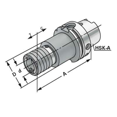 Резьбонарезной патрон (хвостовик HSK-A 63 M3-M14 - Gr.1 по DIN 69893) с компенсацией длины