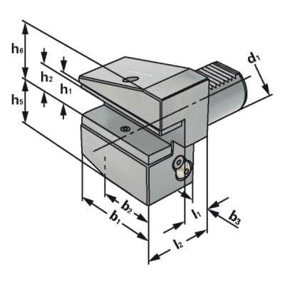 Резцедержатель радиальный B3-30x20x40 по DIN 69880 (ISO 10889), перевернутый, правое исполнение, короткий