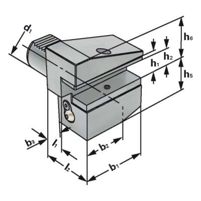 Резцедержатель радиальный B4-16x12x24 по DIN 69880 (ISO 10889), перевернутый, левое исполнение, короткий