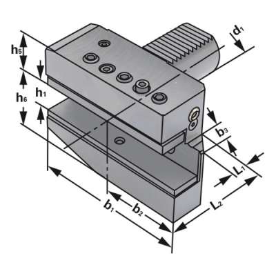 Резцедержатель радиальный B5-16x12x24 по DIN 69880 (ISO 10889), удлиненный, правое исполнение