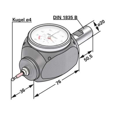 Edge finder mechanical 3D 20 - 4 - 162,50