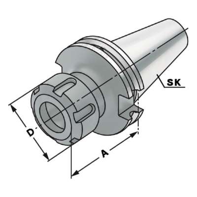 Цанговый патрон SK 50-3/26-200 ER40 DIN 69871 AD/B