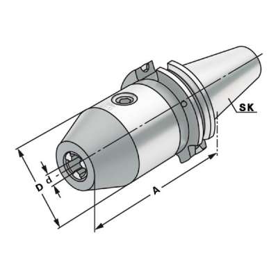 Сверлильный патрон CNC (хвостовик SK 40-0/8-70) по DIN 69871 AD/B