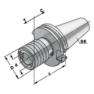 Резьбонарезной патрон SK 30 - M5-M22 - Gr.2 с компенсацией длины