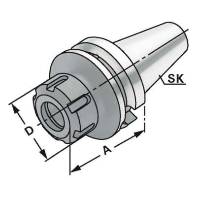 Цанговый патрон (хвостовик BT 40-2/20-70 по JIS B 6339 (MAS-BT) AD/B) для цанг ER32