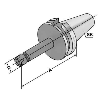 Цанговый патрон (хвостовик BT 40-1/7-100 по JIS B 6339 (MAS-BT) AD/B) для цанг ER11 - Mini