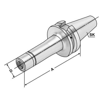 Цанговый патрон (хвостовик BT 40-4/16-90 по JIS B 6339 (MAS-BT) AD) для цанг KPS16