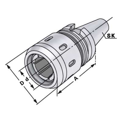 Высокопроизводительный фрезерный патрон (хвостовик BT 40-32-90 по JIS B 6339 (MAS-BT) AD/B) для цанг HKS