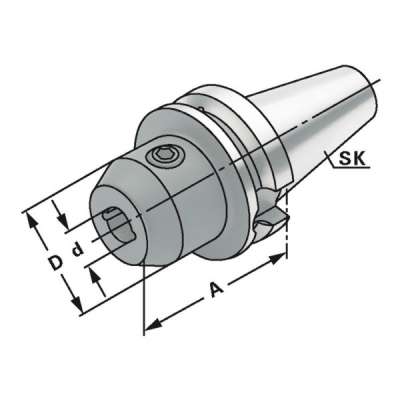 Держатель концевых фрез (хвостовик BT 50-25-100) с каналами СОЖ