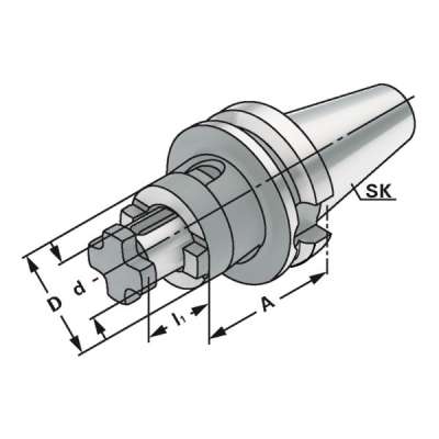 Оправка Combi (хвостовик BT 30-16-45 по JIS B 6339 (MAS-BT) AD) для установки торцевых фрез