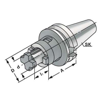 Оправка Combi (хвостовик BT 40-22-55 по JIS B 6339 (MAS-BT) AD/B) для установки торцевых фрез