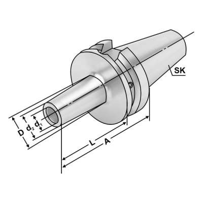 Фрезерная оправка (хвостовик BT40-M10-52 по JIS B 6339 (MAS-BT) AD/B) для закрепления фрез с резьбовым хвостовиком