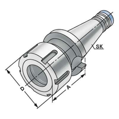 Цанговый патрон (хвостовик SK 40-2/16-55 по DIN 2080) для цанг OZ16