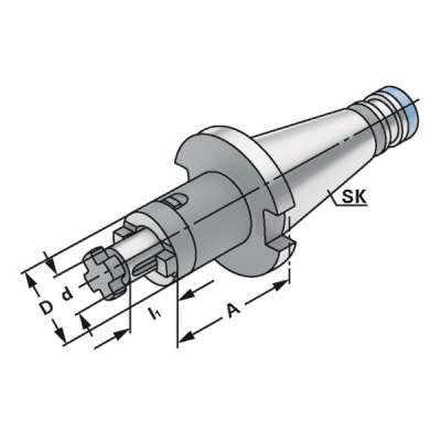 Оправка Combi (хвостовик SK 50-22-55 по DIN 2080) для установки торцевых фрез по DIN 6358