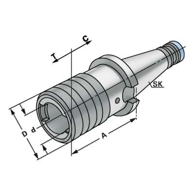 Резьбонарезной патрон (хвостовик SK 40 - M5-M22 - Gr.2 по DIN 2080) с компенсацией длины