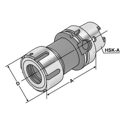 Цанговый патрон (хвостовик HSK-А 100-3/32-130 по DIN 69893) для цанг OZ32 DIN 6388 (ISO 10897)