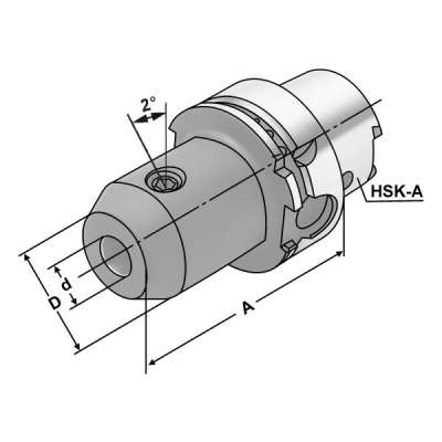 Держатель концевых фрез (хвостовик HSK-A 63-25-110 по DIN 69893)