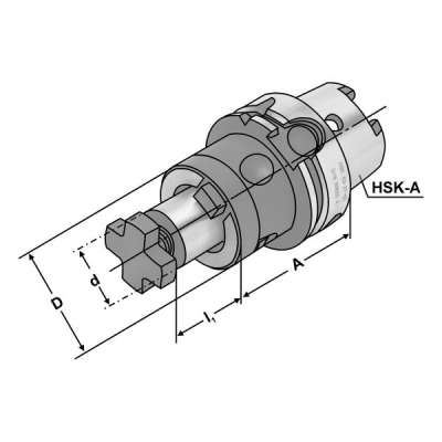Оправка Combi (хвостовик HSK-А 100-32-60 по DIN 69893) для установки торцевых фрез