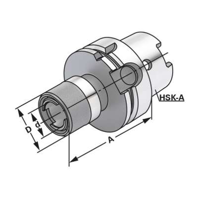 Резьбонарезной патрон (хвостовик HSK-A 63 M5-M22 - Gr.2 по DIN 69893) без компенсации длины