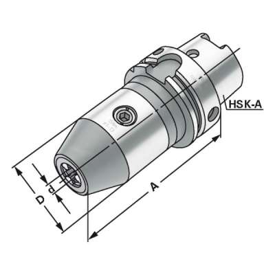 Сверлильный патрон CNC (хвостовик HSK-A 100-2,5/16-112 по DIN 69893)