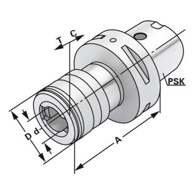 Резьбонарезной патрон (хвостовик PSK 40 M4,5-M24 - Gr. 2 по ISO 26623) с компенсацией длины