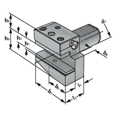 Резцедержатель радиальный B1-16x12x24 по DIN 69880 (ISO 10889), короткий, правое исполнение