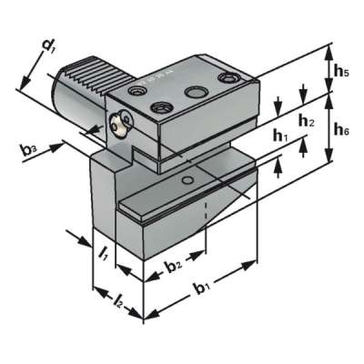 Резцедержатель радиальный B2-25x16x30 по DIN 69880 (ISO 10889), короткий, левое исполнение