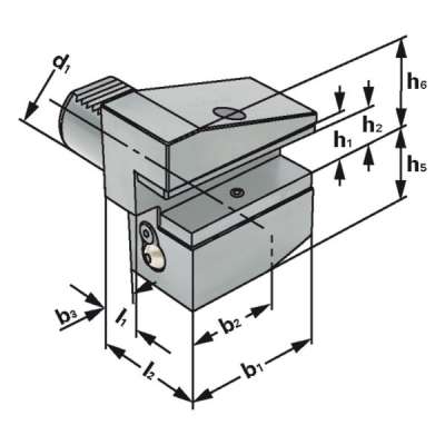 Резцедержатель радиальный B4-20x16x30 по DIN 69880 (ISO 10889), перевернутый, левое исполнение, короткий