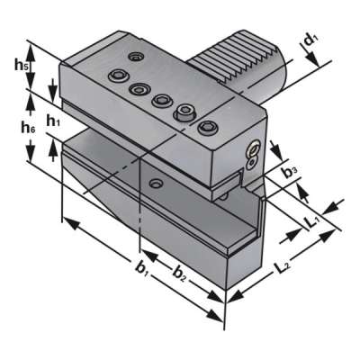 Резцедержатель радиальный B5-25x16x30 по DIN 69880 (ISO 10889), удлиненный, правое исполнение