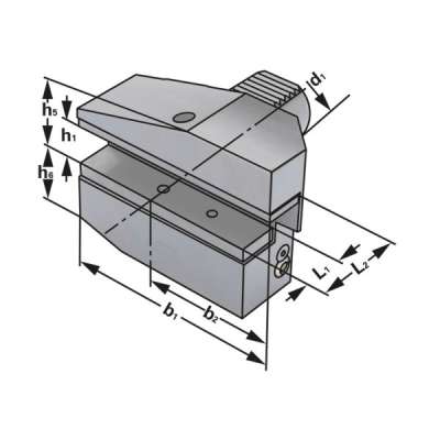 Резцедержатель радиальный B7-16x12x24 по DIN 69880 (ISO 10889), удлиненный, перевернутый, правое исполнение