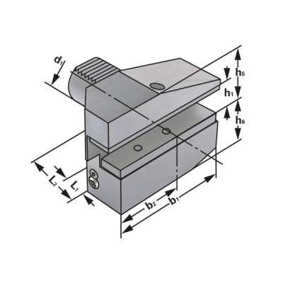 Резцедержатель радиальный B8-30x20x40 по DIN 69880 (ISO 10889), удлиненный, перевернутый, левое исполнение