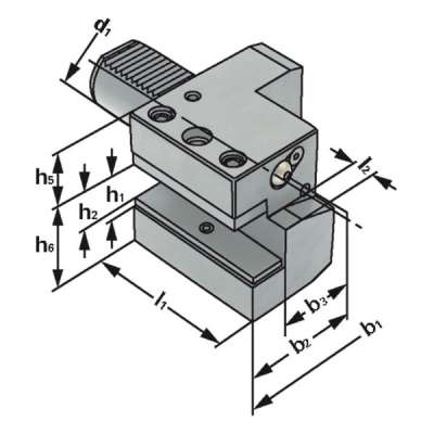 Резцедержатель аксиальный C2-25x16 по DIN 69880 (ISO 10889), левое исполнение
