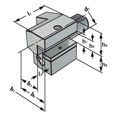 Резцедержатель аксиальный C3-16x12 по DIN 69880 (ISO 10889), правое исполнение, перевернутый, короткий
