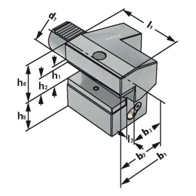 Резцедержатель аксиальный C4-20x16 по DIN 69880 (ISO 10889), левое исполнение, перевернутый, короткий