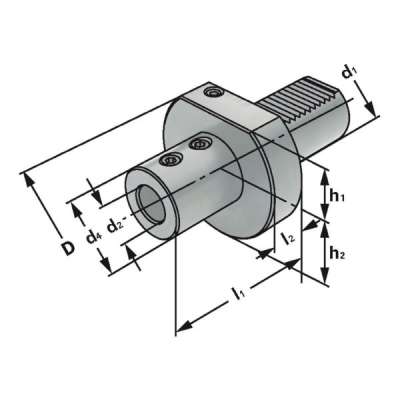 Державка для сверл со сменными режущими пластинами E1-50x40 по DIN 69880 (ISO 10889)