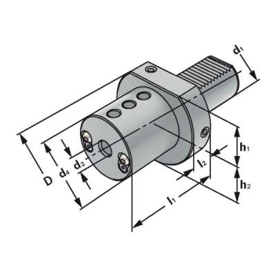 Державка расточного резца E2-16x6 по DIN 69880 (ISO 10889)