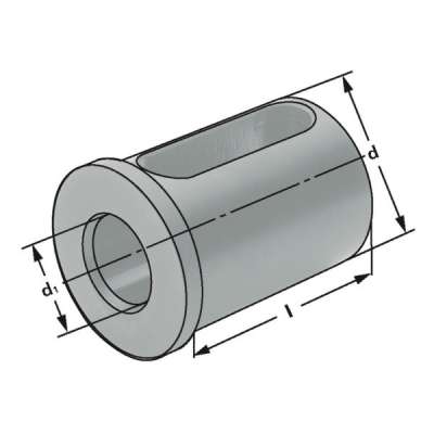 Переходная втулка для державки расточного резца, форма Е2, d=40 | d1=16