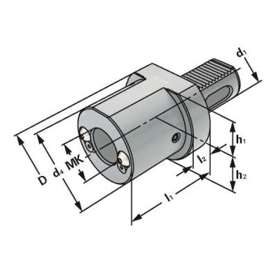 Переходная втулка на конус Морзе F1-20xMT1 по DIN 69880 (ISO 10889)