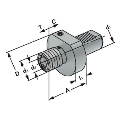 Резьбонарезной патрон 40 - M5-M22 - Gr.2 по DIN 69880 (ISO 10889) с компенсацией длины