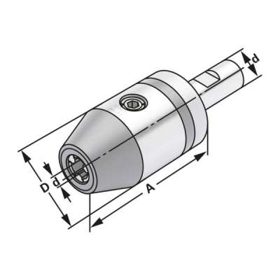 Сверлильный патрон CNC 20-2,5/16-148 по DIN 1835B с цилиндрическим хвостовиком
