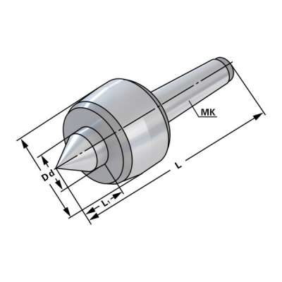 Центр токарный вращающийся MK 5 (центр при вершине 60°)