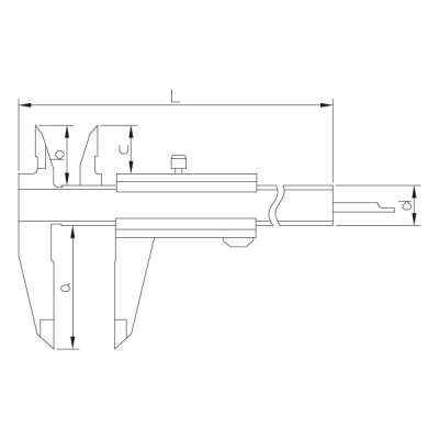 Vernier caliper | 0-200mm analogue | with locking screw
