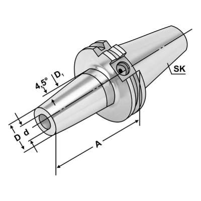 Показанный на рисунке вспомогательный инструмент с коническим хвостовиком sk 7 24 предназначен для